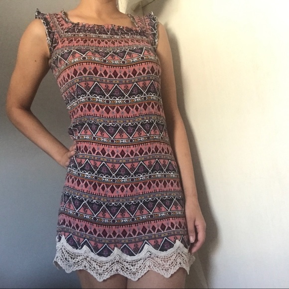 Tribal Print Pattern Short Dress / Beach Cover-up - Picture 1 of 6